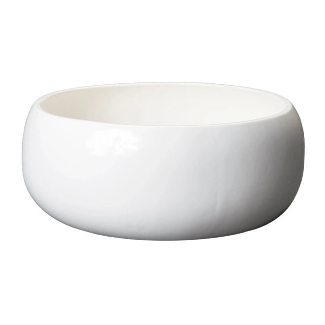 Mid 20th Century Oversized Large White Ceramic Bowl For Sale In Los Angeles - Image 6 of 6