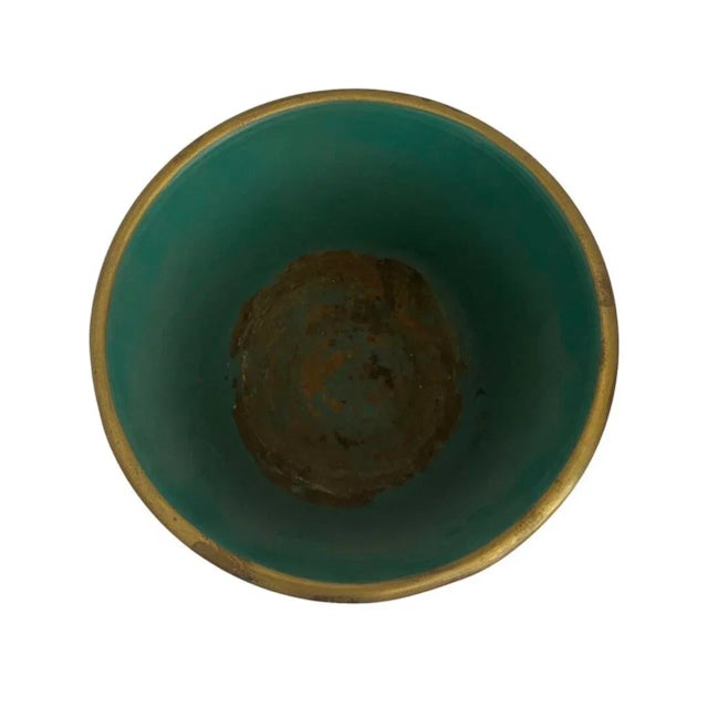 Vintage Mid Century Modern Solid Brass Planter For Sale - Image 4 of 9
