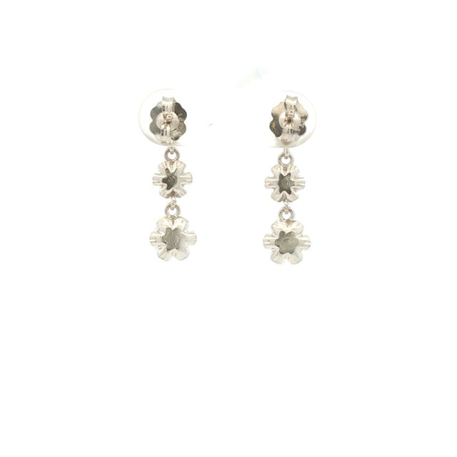 Mid-Century Modern Mid 20th Century Pair of Diamond Drop Earrings For Sale - Image 3 of 3