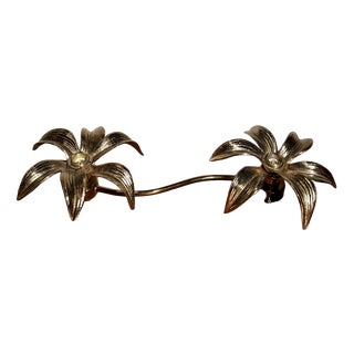Vintage Floral Wall Lamp in Brass For Sale