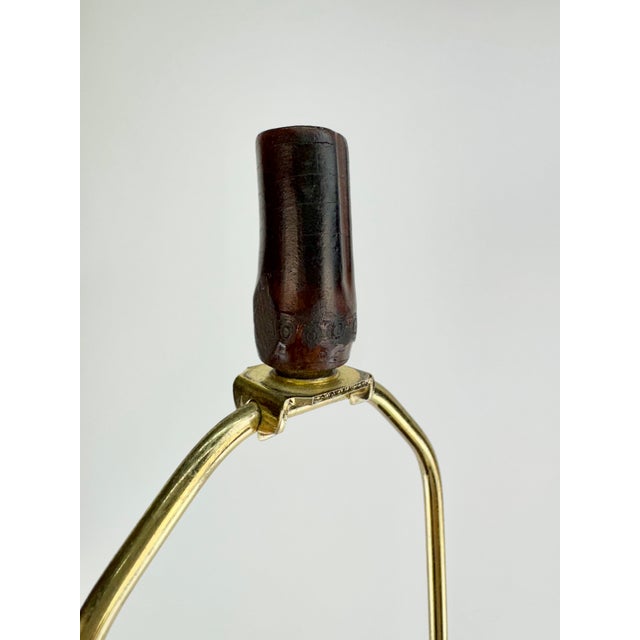 Brown Vintage British Colonial Bamboo & Woven Rattan Table Lamp For Sale - Image 8 of 13