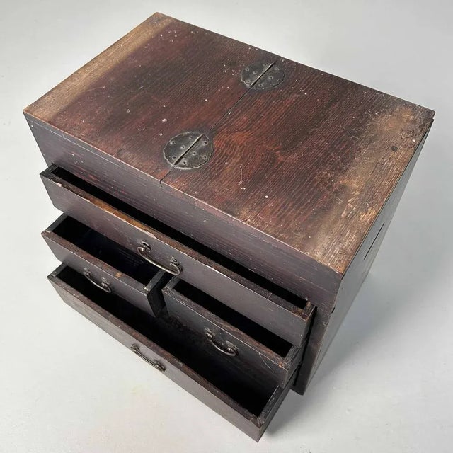 Shōwa Period Japanese Haribako Sewing Cabinet, 1920s For Sale - Image 6 of 9