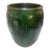 Vintage Emerald Green Glazed Ceramic Planter For Sale