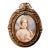 19th Century German Painted Porcelain Miniature Portrait of Queen Louise of Prussia in Ornate Louis XVI Style Gilt Bronze Frame For Sale