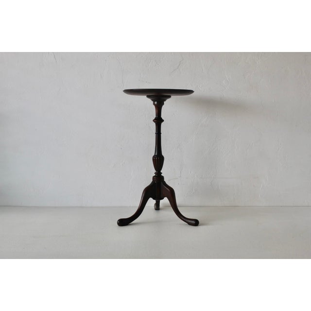 Vintage Georgian Style Mahogany Turned Pedestal Tripod Side Table For Sale - Image 17 of 17