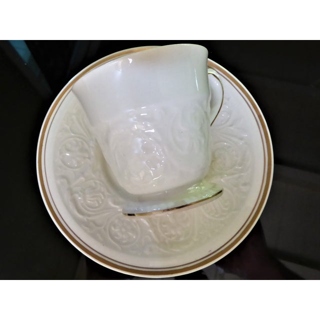 1950s Wedgwood Patrician Gilt Pattern Bone China Demitasse Cups