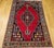 Vintage Mazgalan Area Rug, Hand-Knotted Wool, Geometric Pattern, 5x7, Red & Navy For Sale - Image 11 of 18