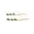 18k Solid Yellow Gold Precious Emerald Stone Chain Earring - 2 Pieces For Sale - Image 4 of 5