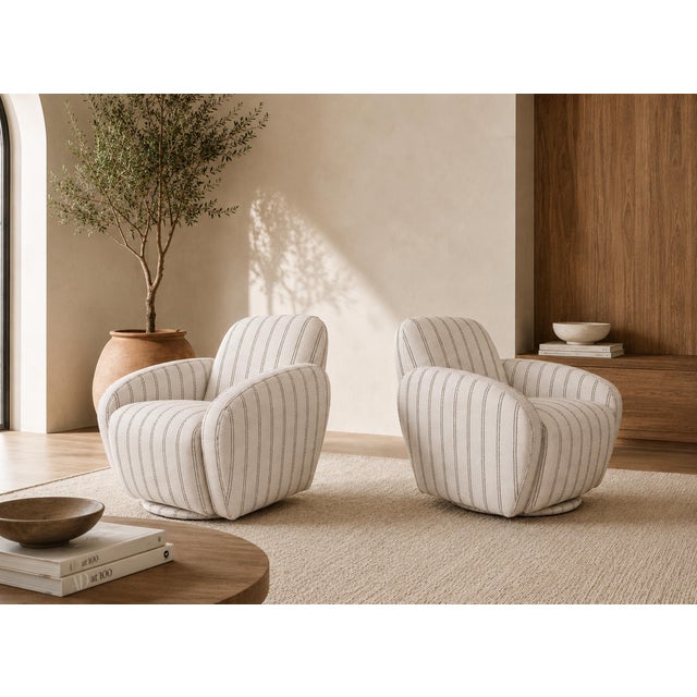 Postmodern Pair of Post Modern Swivel Chairs by Kagan for Preview For Sale - Image 3 of 9