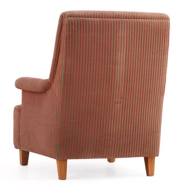 Art Deco Italian Upholstered Lounge Chair, C. 1940 For Sale - Image 3 of 7