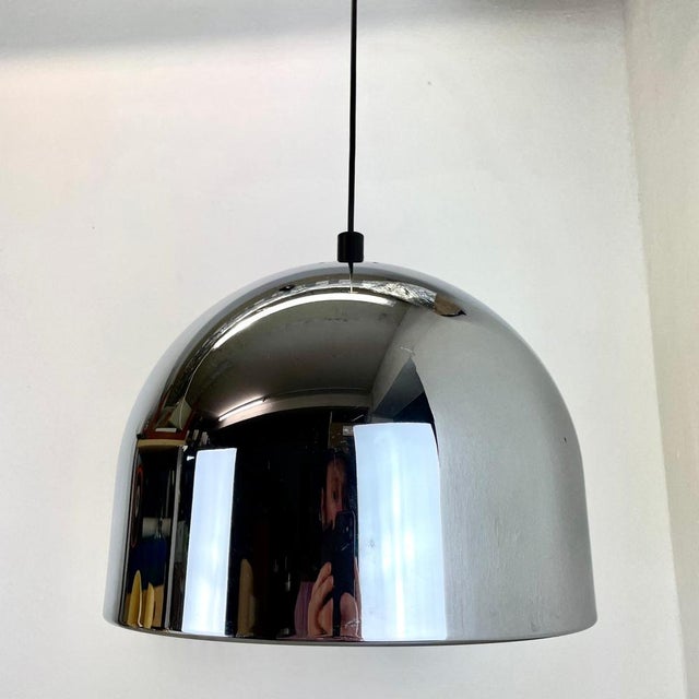 Chromed Metal Bubble Hanging Light attributed to Rolf Krüger for Staff Lights, Germany, 1970s For Sale - Image 3 of 18