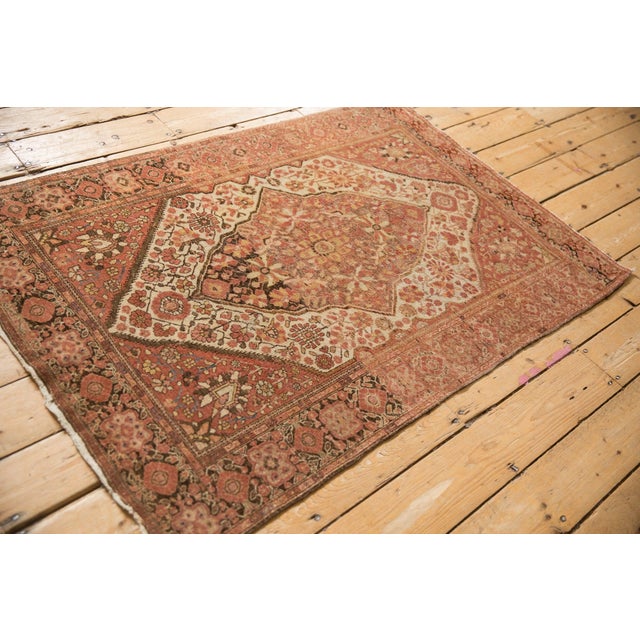 Textile Antique Distressed Farahan Sarouk Rug - 3'4" x 4'11" For Sale - Image 7 of 11