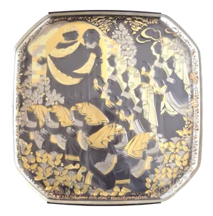 Vintage Glass Wall Plate by Bjørn Wiinblad for Rosenthal, 1987