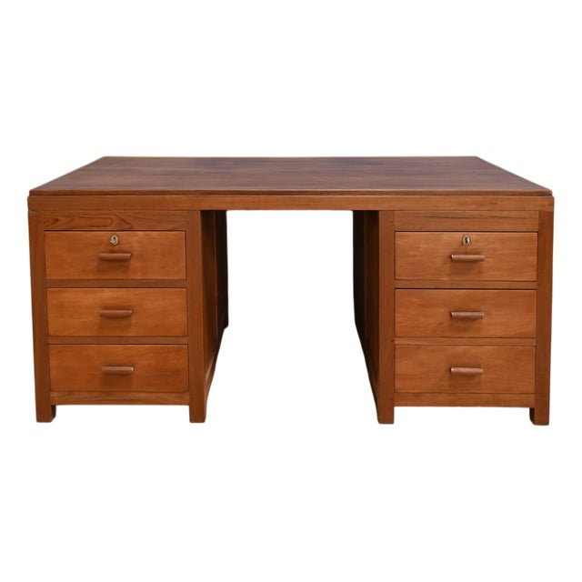 Teak Commercial Desk, 1930s For Sale
