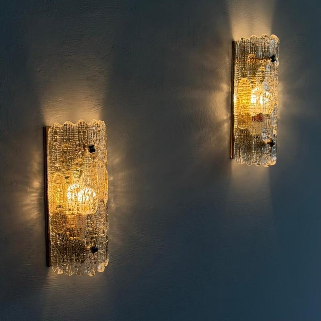 1970s Textured Glass Wall Lights by Carl Fagerlund for Orrefors, 1970s, Set of 2 For Sale - Image 5 of 18