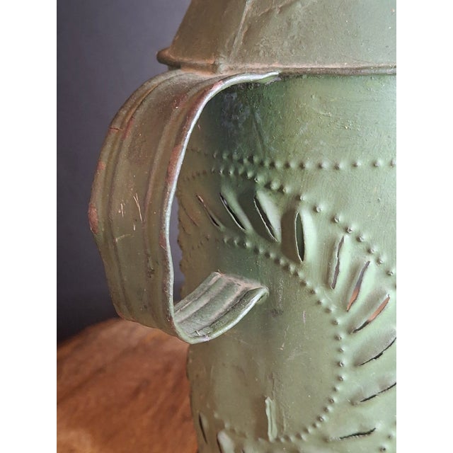 Antique Punched Tin Mica Window Lantern Matthew J King Collection 19thC Primitive For Sale - Image 16 of 18