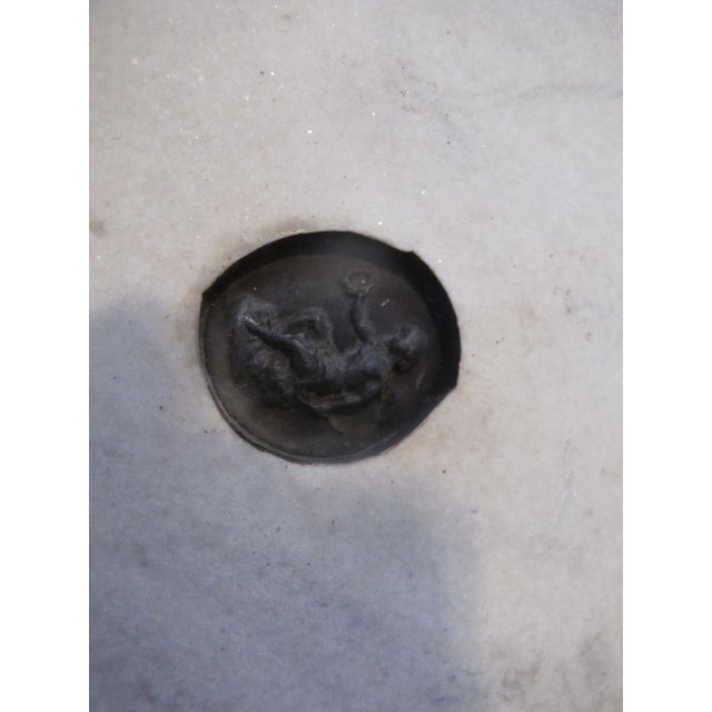 After Ew Wyon Marble & Wood Cherub Plaque Calmady Children in Gilt Frame For Sale - Image 10 of 10