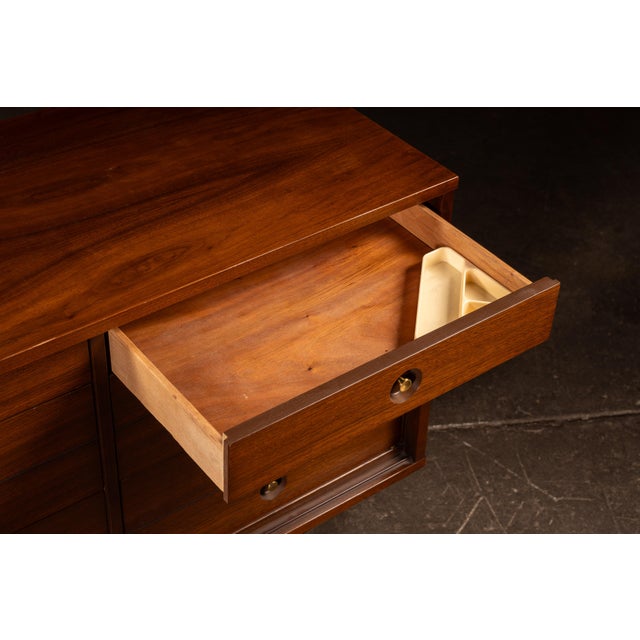 Mid-Century Walnut Dresser by United For Sale - Image 9 of 13