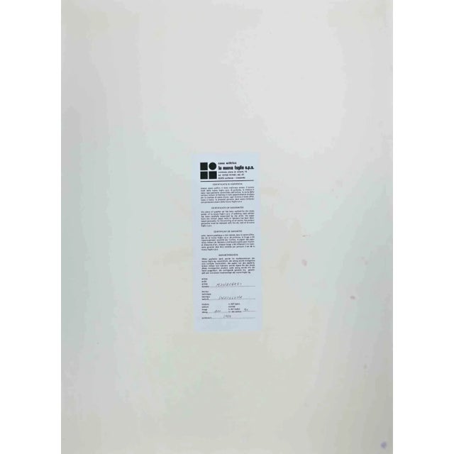 Sante Monachesi, Geometric Abstract Composition, Original Lithograph, 1970s For Sale - Image 3 of 4