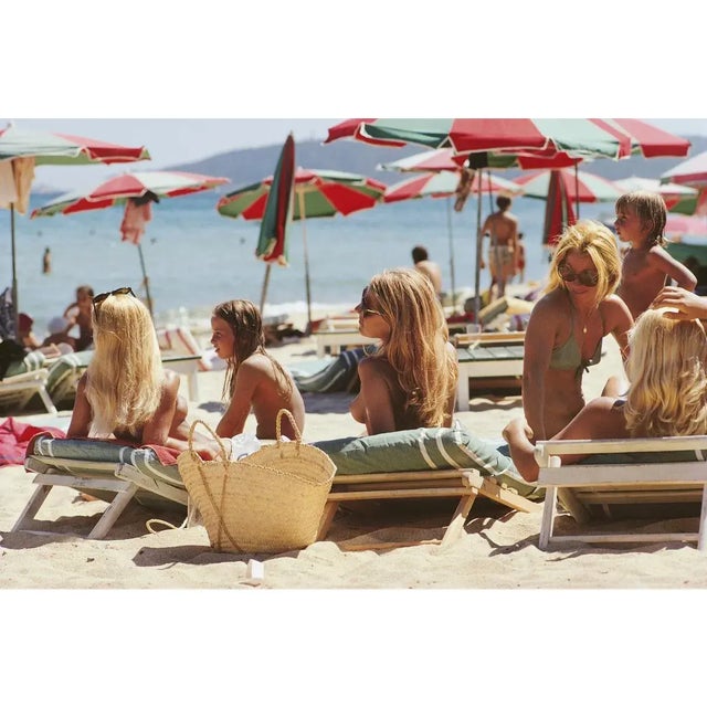 Saint-Tropez Beach 1971 The beach at Saint-Tropez, on the French Riviera, August 1971. (photo Slim Aarons) Slim Aarons was...