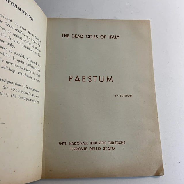 Shabby Chic 1939 Paestum Sicily Booklet For Sale - Image 3 of 7