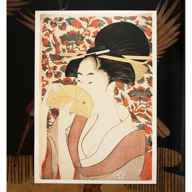 1980s Kitagawa Utamaro "Beauty Holding a Comb" For Sale - Image 4 of 7