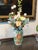 Mid-Century Modern Faux Floral Arrangement Vibrant Timeless Limoges French Porcelain Tall Vase For Sale - Image 3 of 7