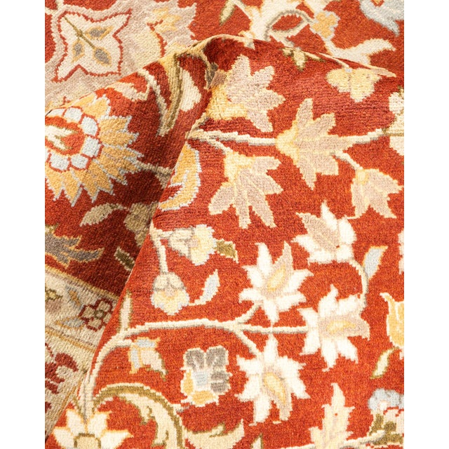 Textile Mogul, One-of-a-Kind Hand-Knotted Area Rug in Orange, 4' 2" x 6' 5" For Sale - Image 7 of 8