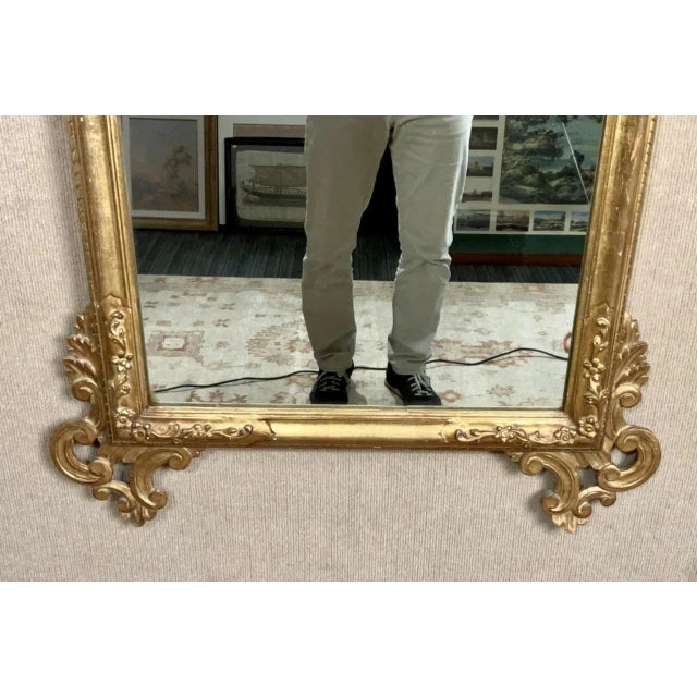 English Early 20th Century Gilt Wood Wall Mirror For Sale - Image 3 of 8