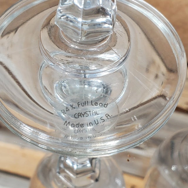 24% Lead Crystal Hand-Blown Glass Champagne Flutes - Pair - 6-Sided Cathederal Stem. I believe these to be Mikasa, but I...