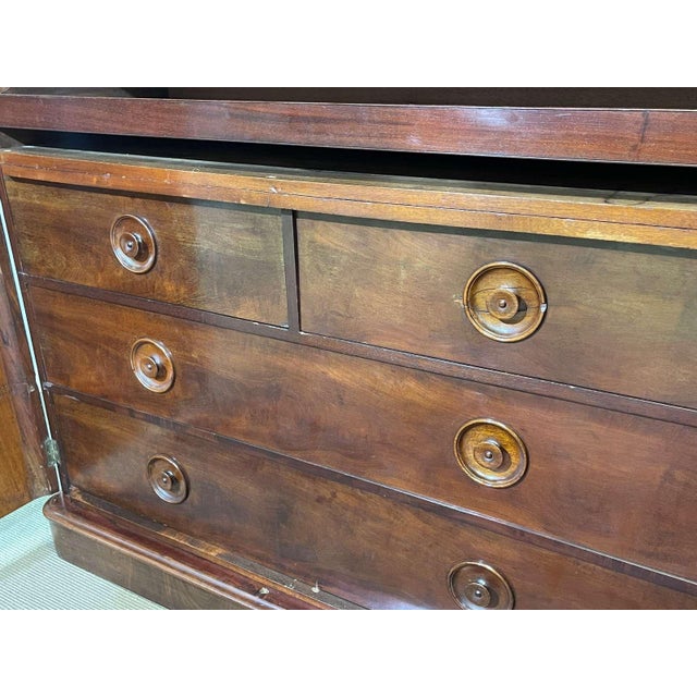 antique Victorian English Wardrobe in Mahogany, 1800s For Sale - Image 12 of 18