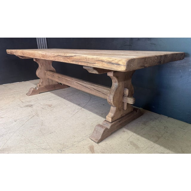 Wood Antique Large Oak Farmhouse Dining Table, 1890 For Sale - Image 7 of 18