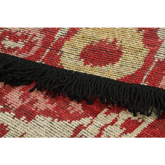 Textile Rug & Kilim’s Ikats Rug With Red and Gold Geometric Patterns For Sale - Image 7 of 7