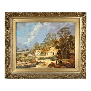 Hudson River School Style - The Homestead and Grist Mill 1942 by A. Mathieu For Sale