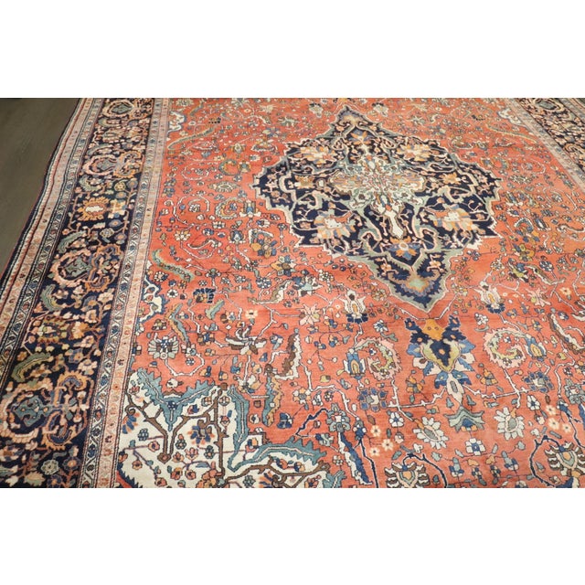 Persian Late 19th Century Antique Persian Sarouk Ferehan Rug no. 10906 For Sale - Image 3 of 12
