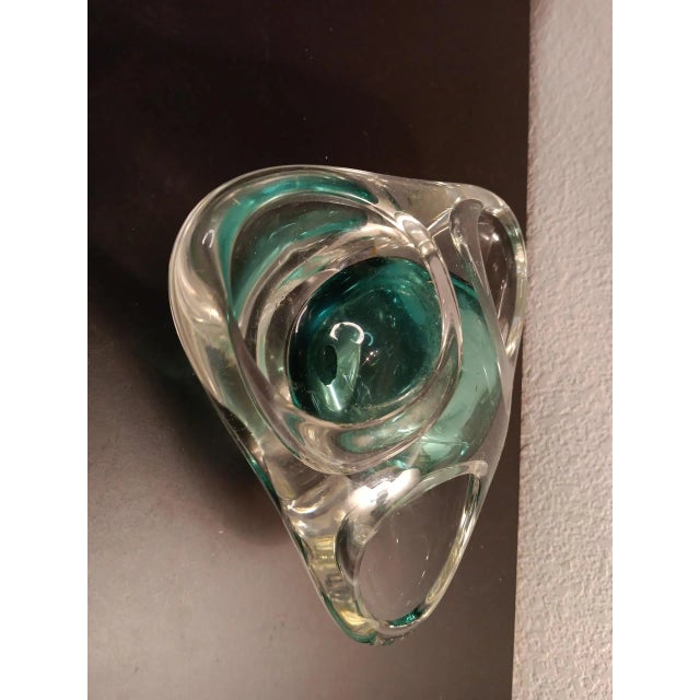 1980s Signed Adam Jablonski Polish Art Glass Multicolor Sculptural Bowl For Sale - Image 4 of 8