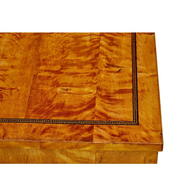 Brown 19th Century Empire Revival Swedish Inlaid Birch Side Table, 1880s For Sale - Image 8 of 9