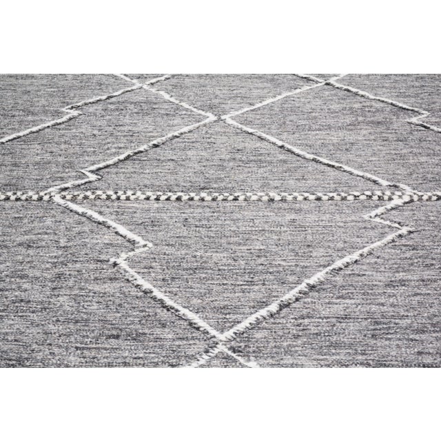 Contemporary 1990s Moroccan Hand Knotted Beni Ourain Rug With Organic Wool and Soft Texture,12'X15' For Sale - Image 3 of 7