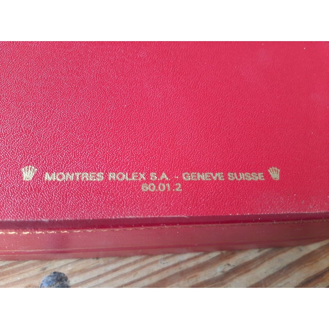 Rare Vintage Rolex "President" 60.01.2 Presentation Box – Red Leather & Embroidered Tapestry The Quintessential Era of...