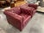 This exquisite pair of Chesterfield club chairs is crafted in the USA by HPFI, upholstered in rich burgundy leather that...