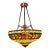 1990s Art Nouveau Quoizel Collectible Tiffany Style New York Era Stained Glass Chandelier “Inglenook” Design For Sale