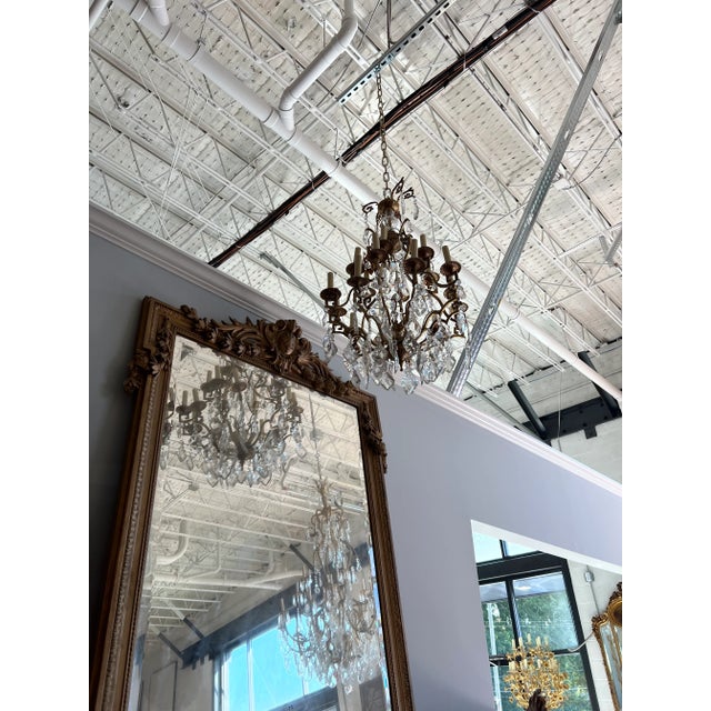 This is a very large Greek key, brass and crystal chandelier. This would look beautiful in an entryway and is a great...