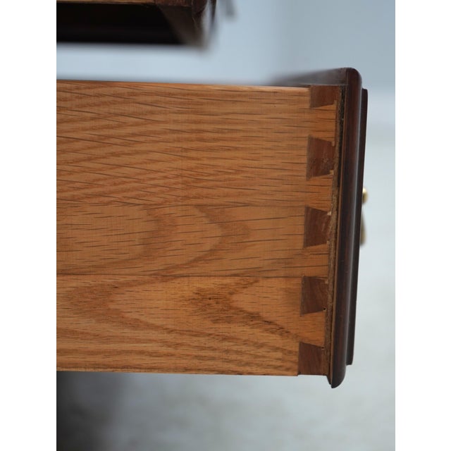 1980s Henkel Harris Cherry 4 Drawer Chairside Chest Nightstand For Sale - Image 5 of 17