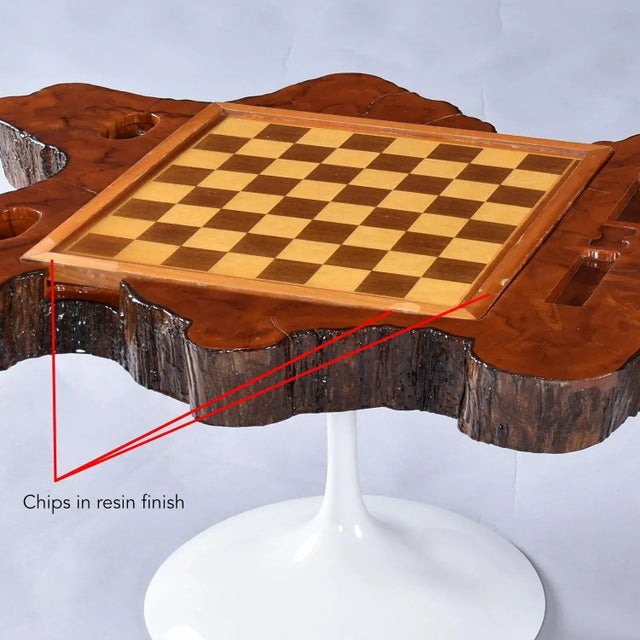 Custom Made Reversible Chess and Backgammon Live Edge Game Table For Sale - Image 13 of 13