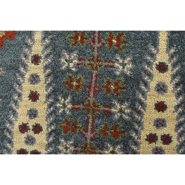 Heriz Rug 1’11” X 2’8” Blue Wool Tribal Hand-Knotted Oriental Carpet For Sale - Image 4 of 8