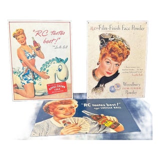 1980s Lucille Ball Advertising Tins - Set of 3 For Sale