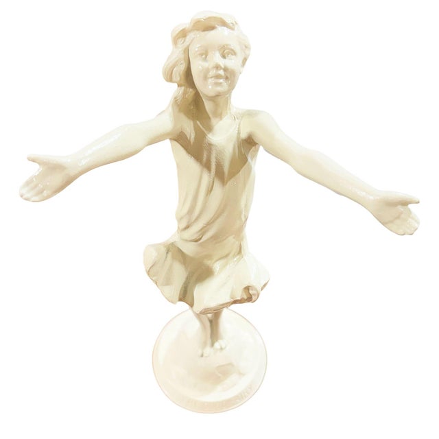 Traditional 1916 " the Good Fairy" Spelter Metal Nymph Statue by Jessie McCutcheon Raleigh For Sale - Image 3 of 10