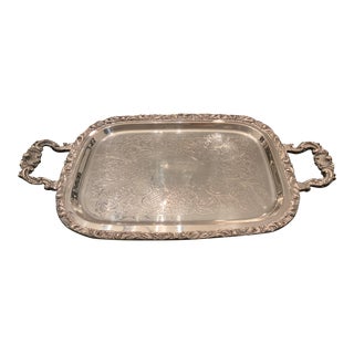Vintage 1970s Silver Plate Serving / Vanity Tray For Sale