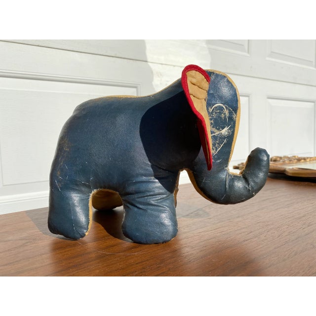Folk Art Mid 20th Century Stuffed & Painted Canvas Elephant For Sale - Image 3 of 9