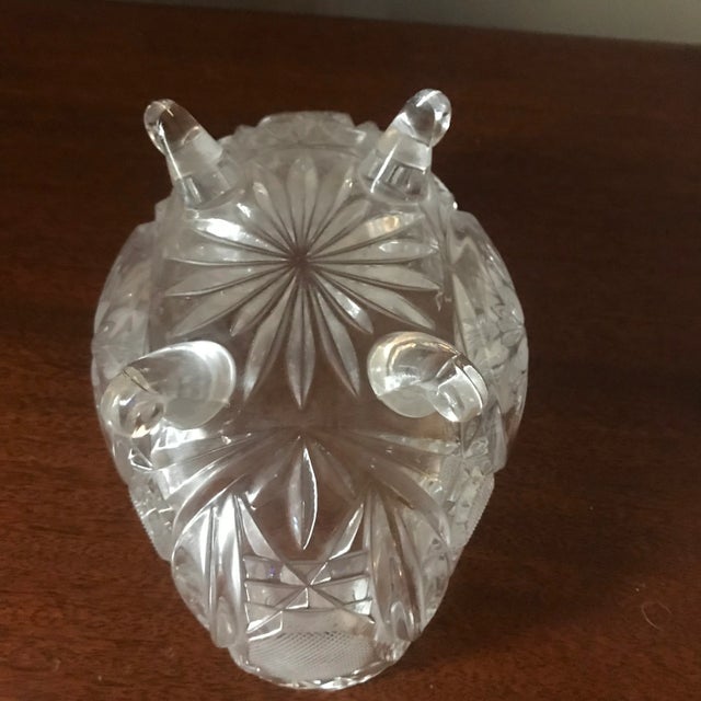 1960s Vintage Cut Crystal Footed Serving Bowl or Candy Dish For Sale - Image 5 of 6